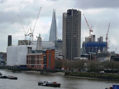 The booming South Bank, London, from Waterloo Bridge